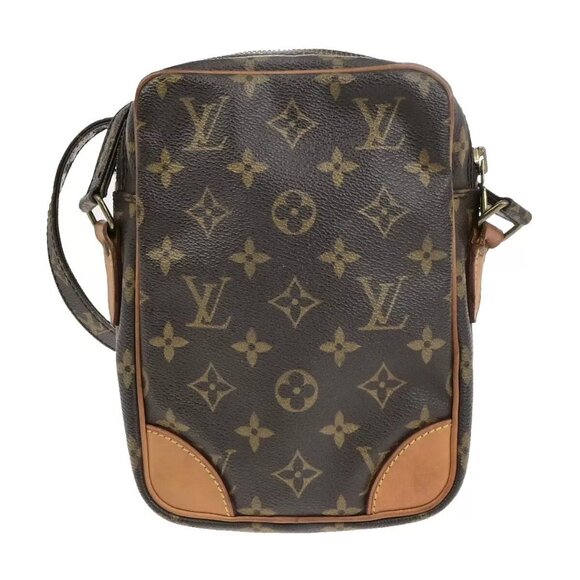 LOUIS VUITTON Danube Shoulder Bag Monogram Leather Brown France - Picture 1 of 11